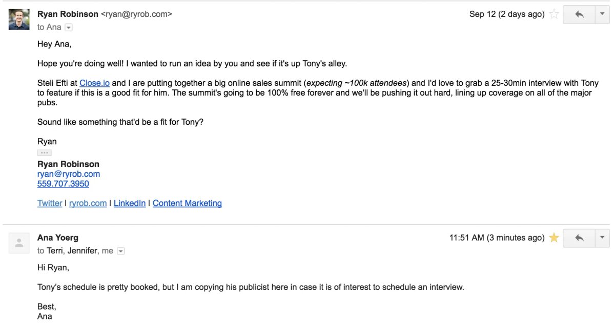 Tony Robbins Publicist (wasn