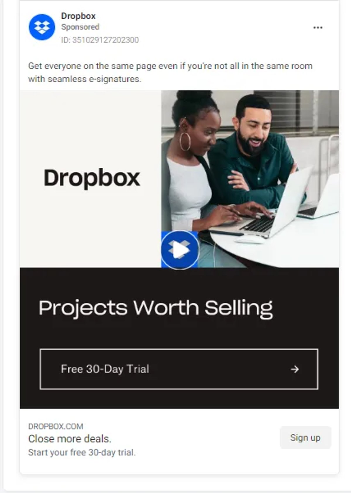 B2B special offer ad example