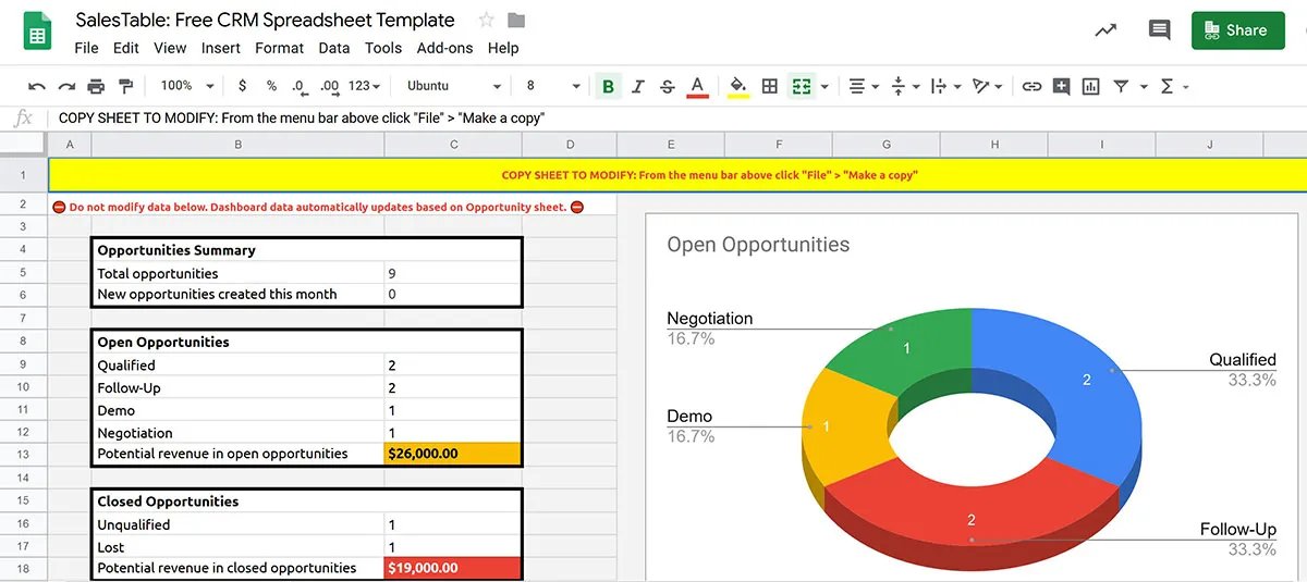 Salestable-CRM-Spreadsheet-chart