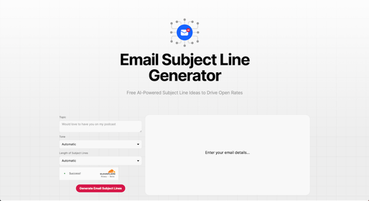 AI Sales Tools - Email Subject Line Generator