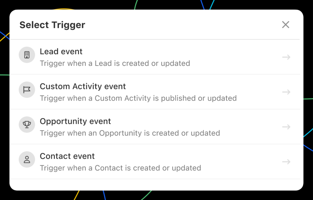 Custom Activity, Opportunity, and Contact Workflow Triggers