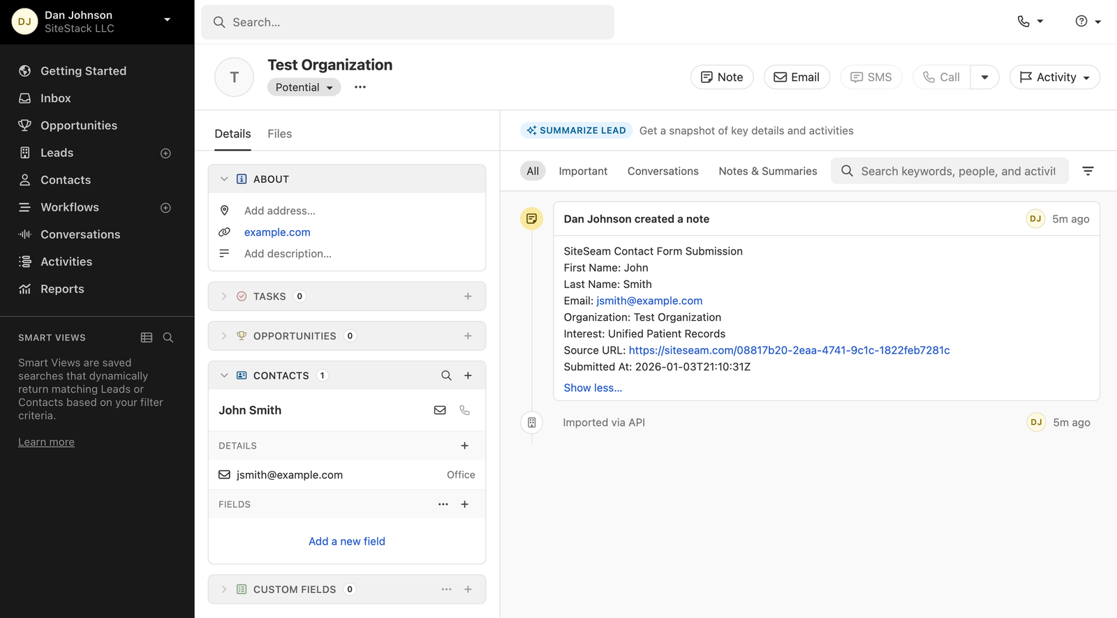 SiteSeam screenshot