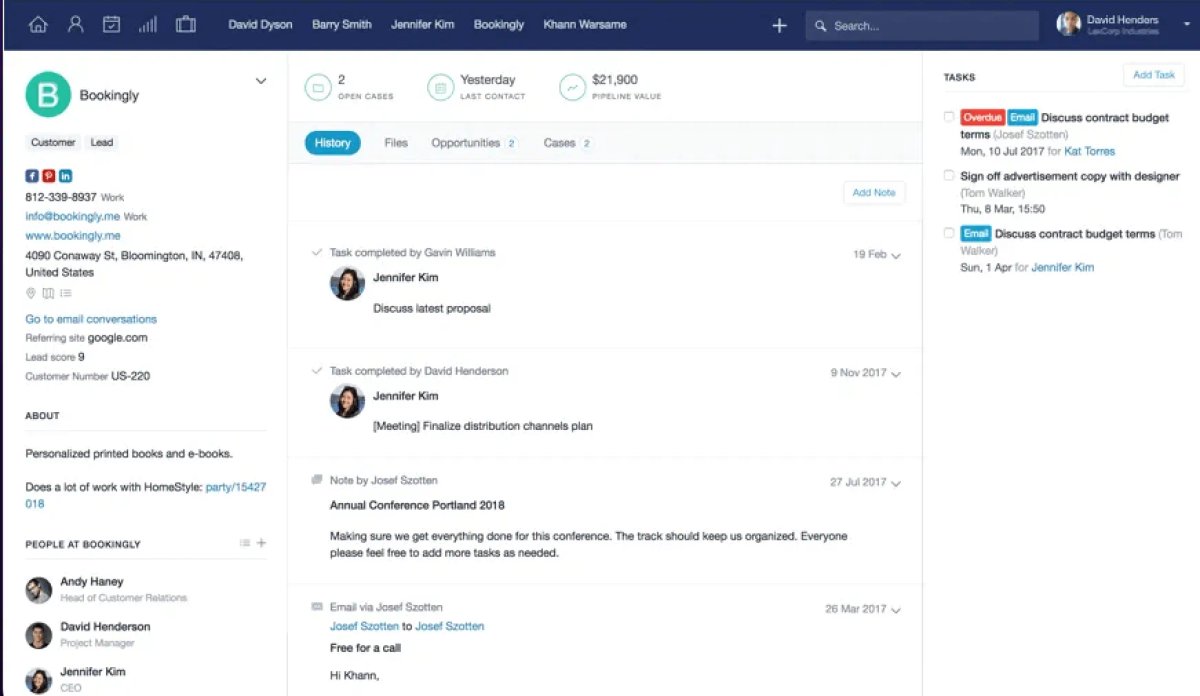 capsule crm for consultants dashboard