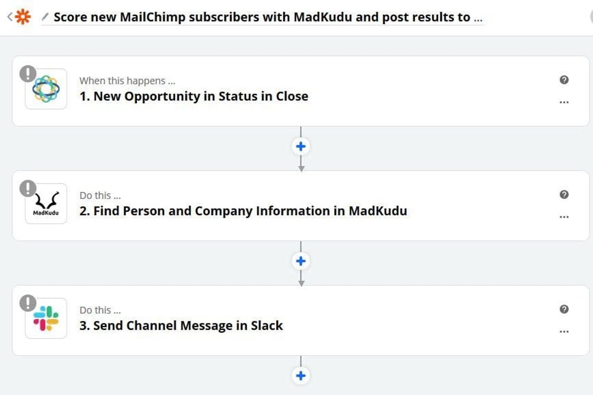Create automatic lead score and add them to your CRM using Zapier