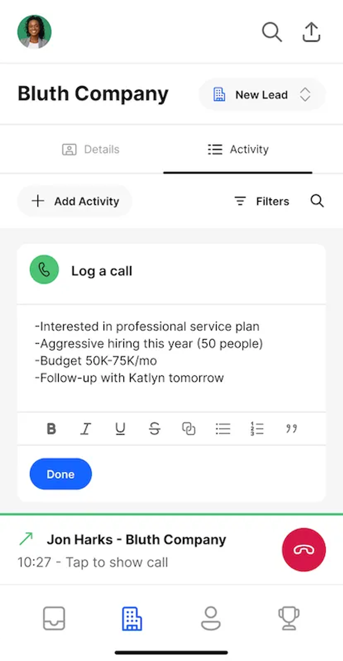 Close Mobile App - Outbound Calling Logging
