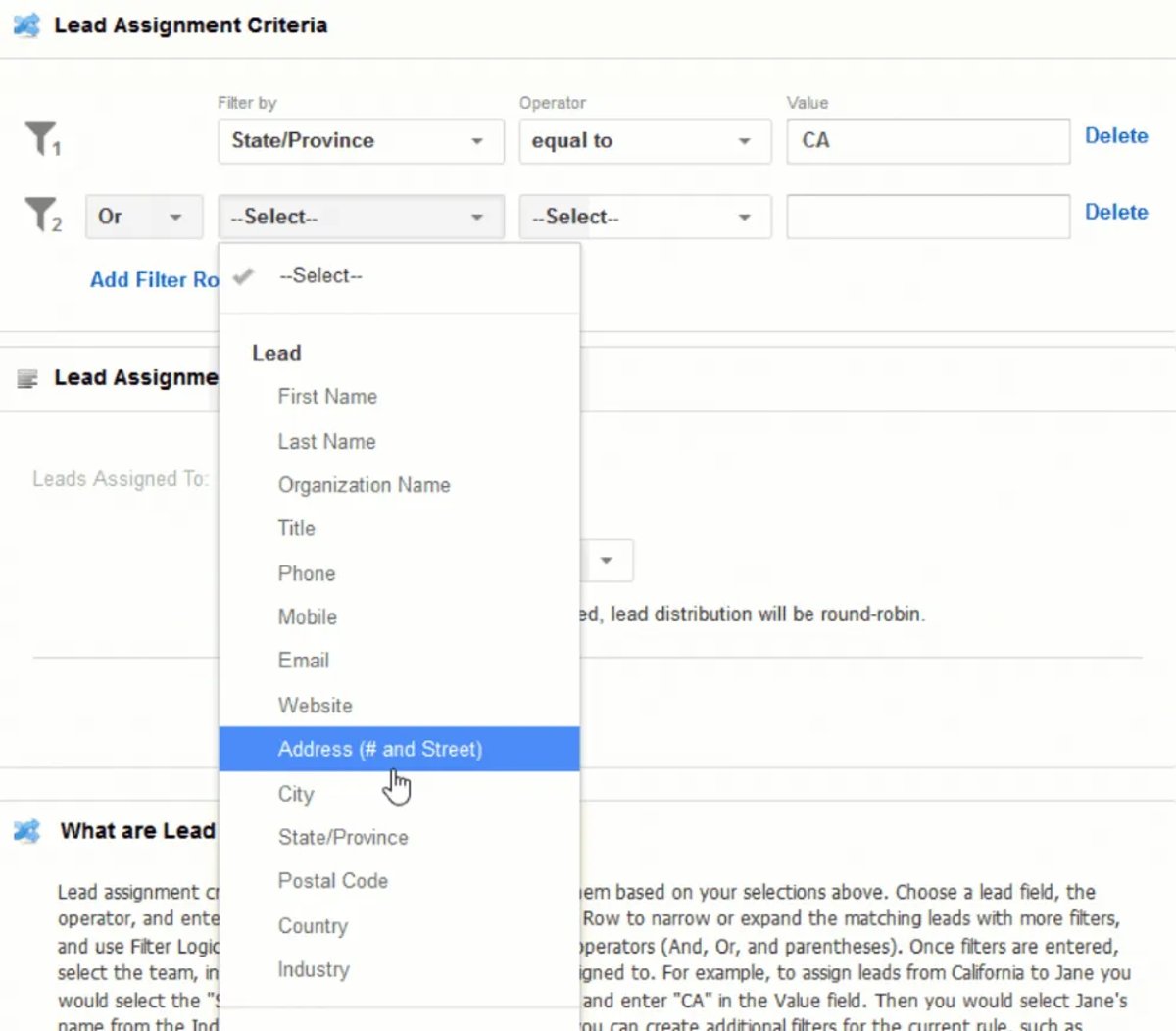 Lead distribution system in Insightly CRM