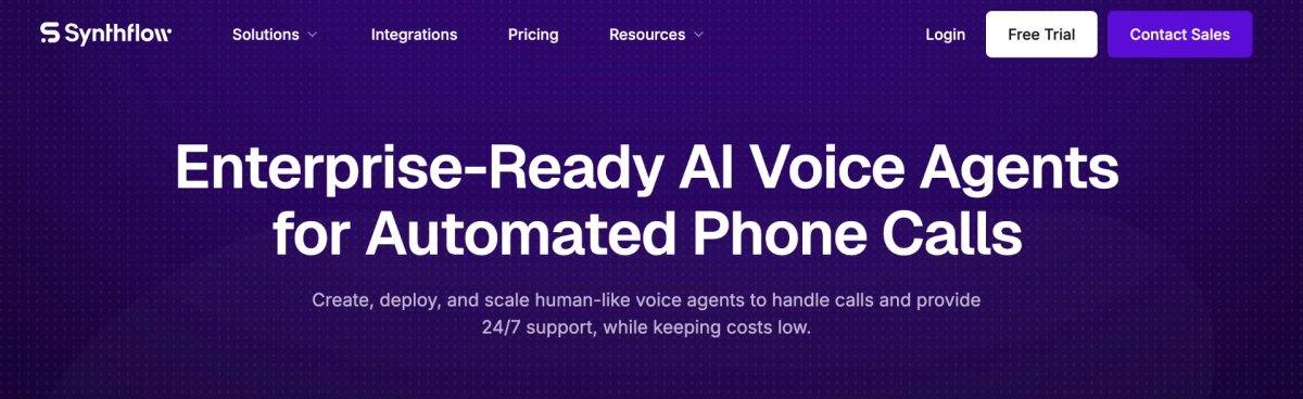 Synthflow_Best for Building and Deploying AI Voice Agents