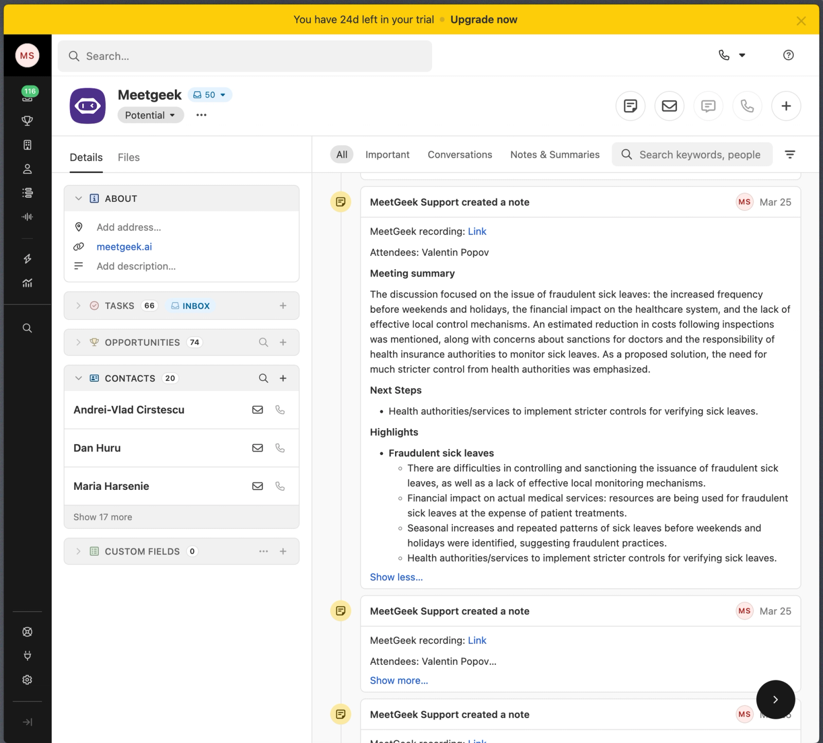 MeetGeek screenshot