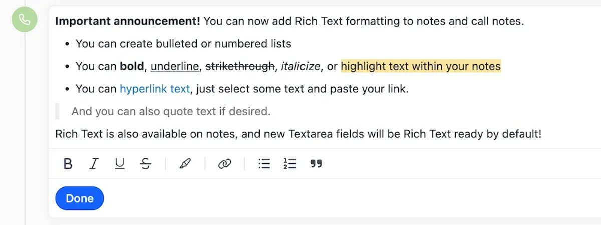 6 Tips for Sales Call Notes - Rich Text Notes in Close