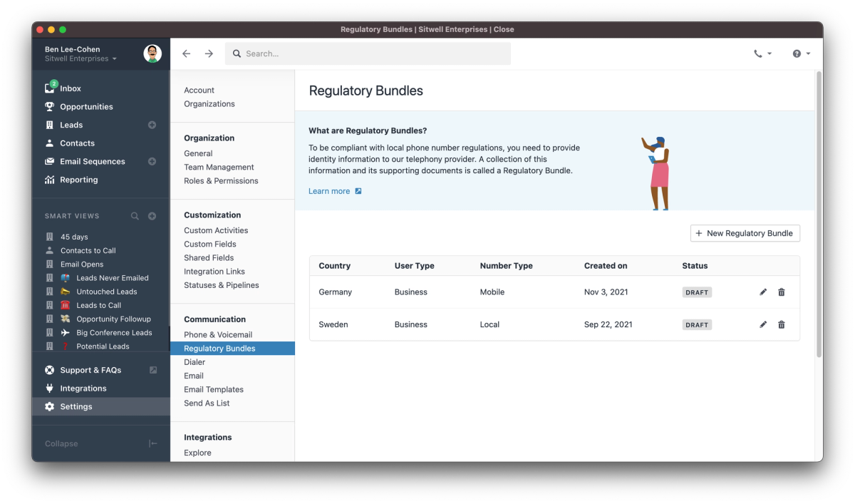 Regulatory Bundles for International Phone Numbers