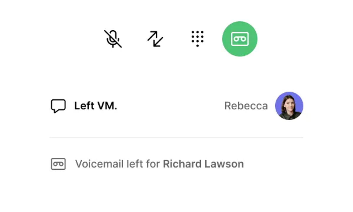 Voicemail drop feature in Close CRM