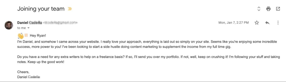 Sales Emails Opening Lines Example