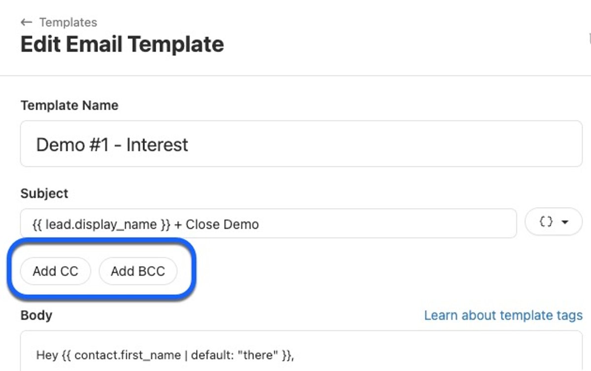 Email Templates: CC/BCC Support and List Improvements