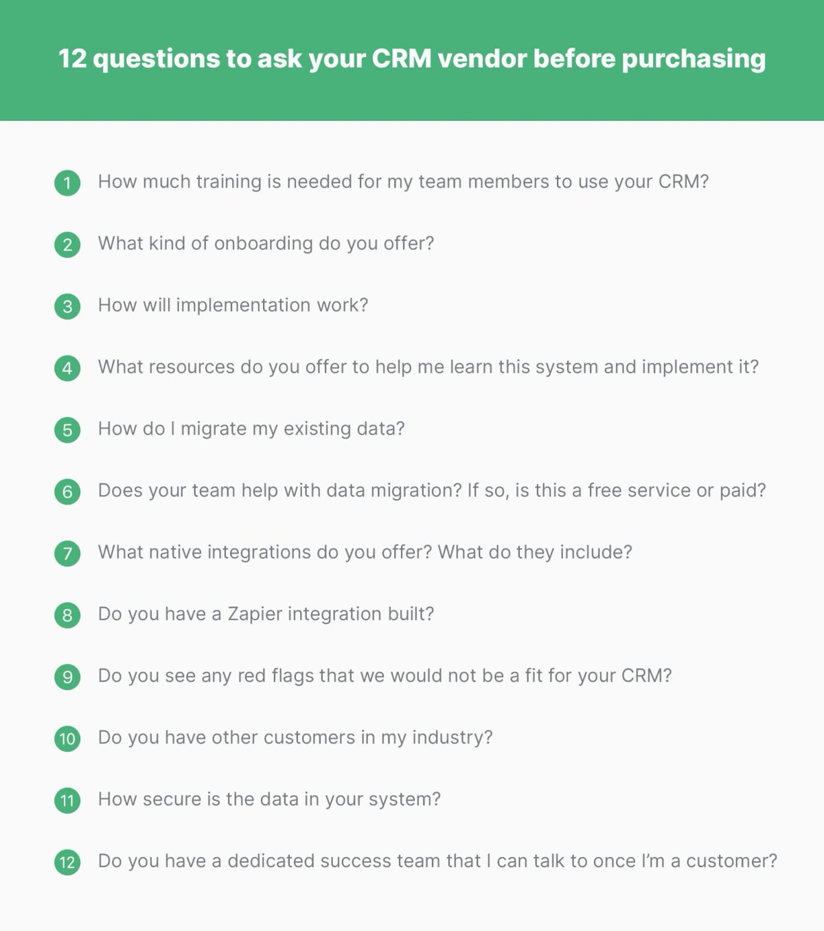 12 Questions to Ask Your CRM Vendors