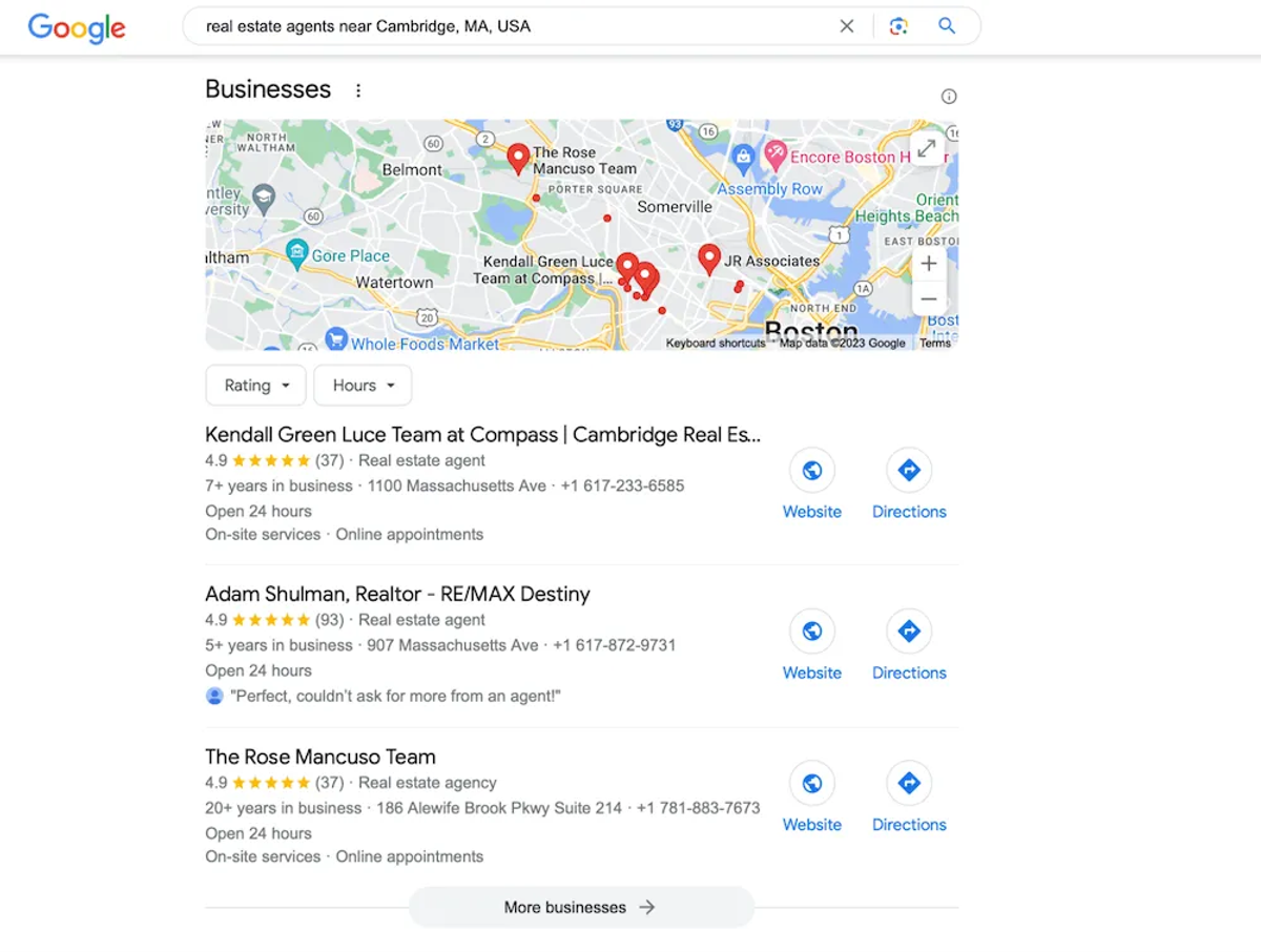 16 Real Estate Marketing Ideas - Use Local SEO Screensho