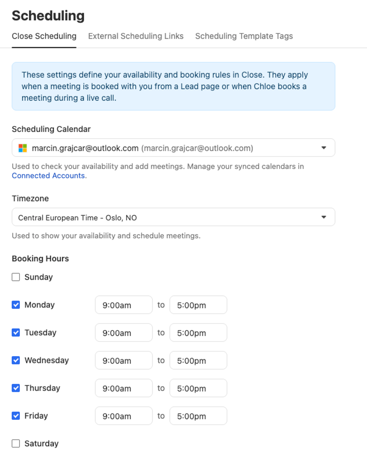 Microsoft Calendar Support for Scheduling and Chloe