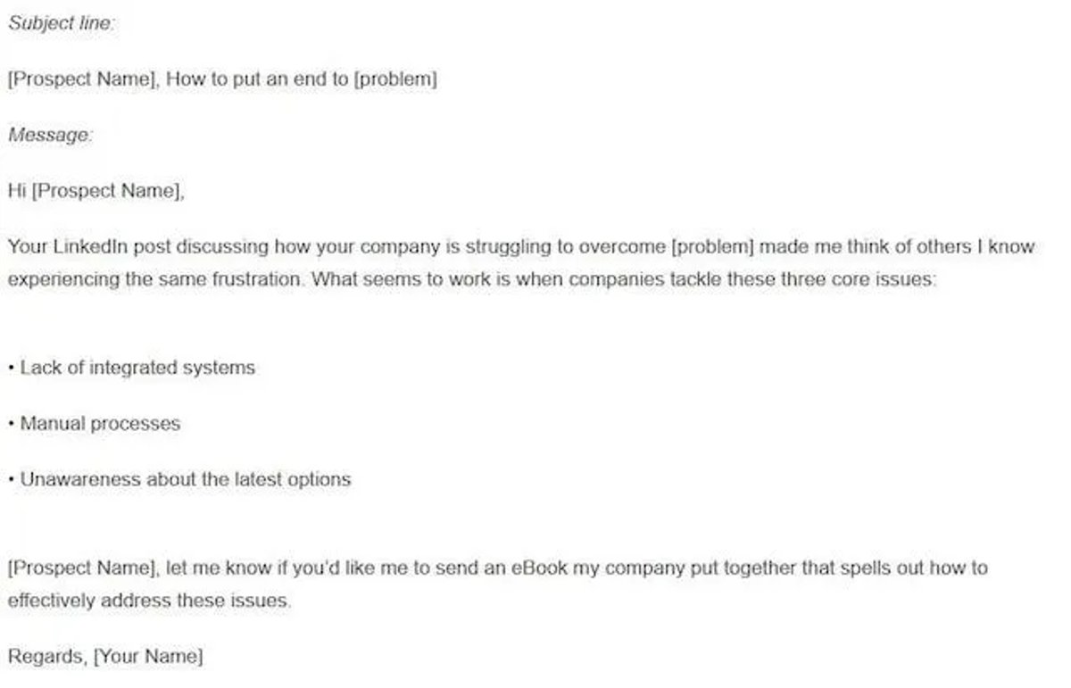 Email sales pitch example that sparks curiosity