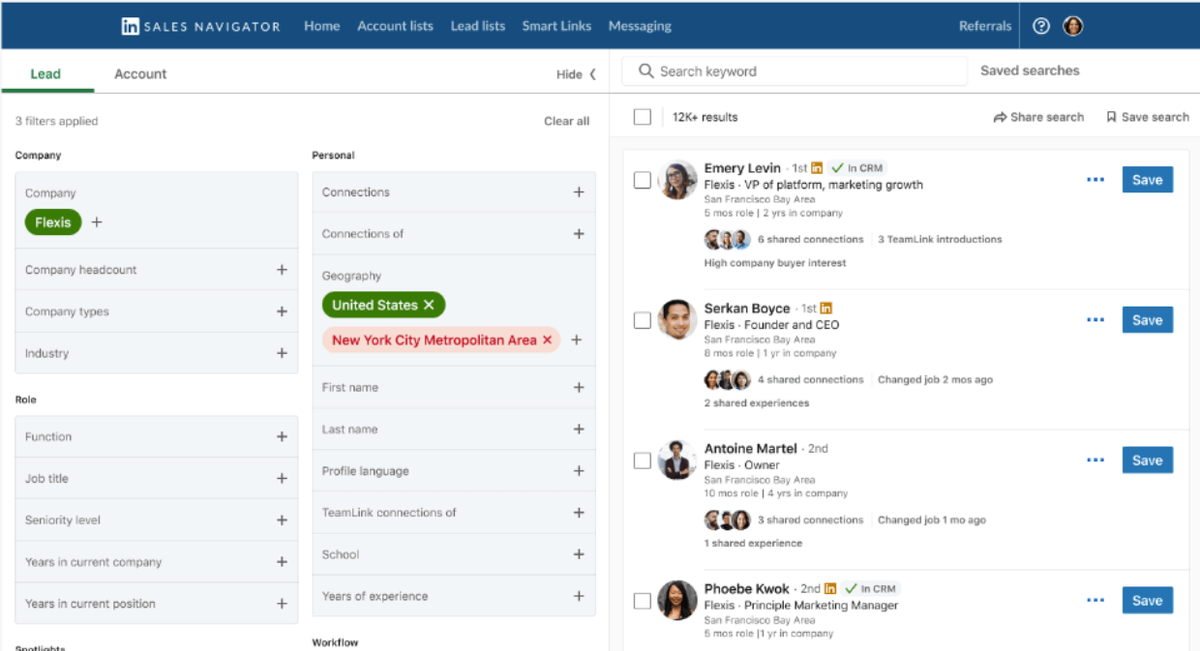 LinkedIn Sales Prospecting Tool