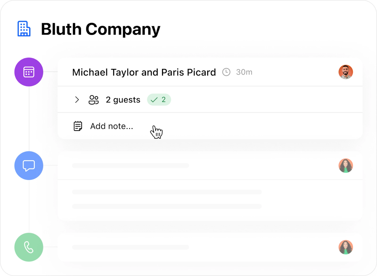 Leave notes in Meeting Page with Close CRM