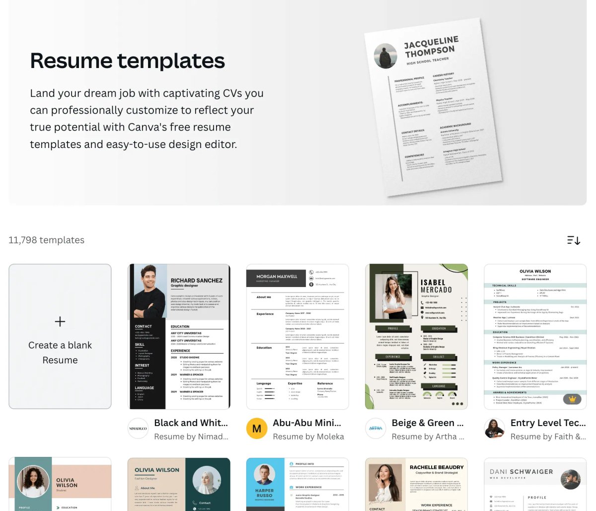 Sales Manager Resume Templates from Canva