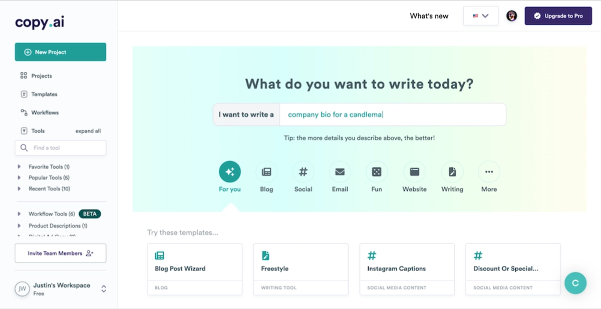 AI Sales Tools - CopyAI