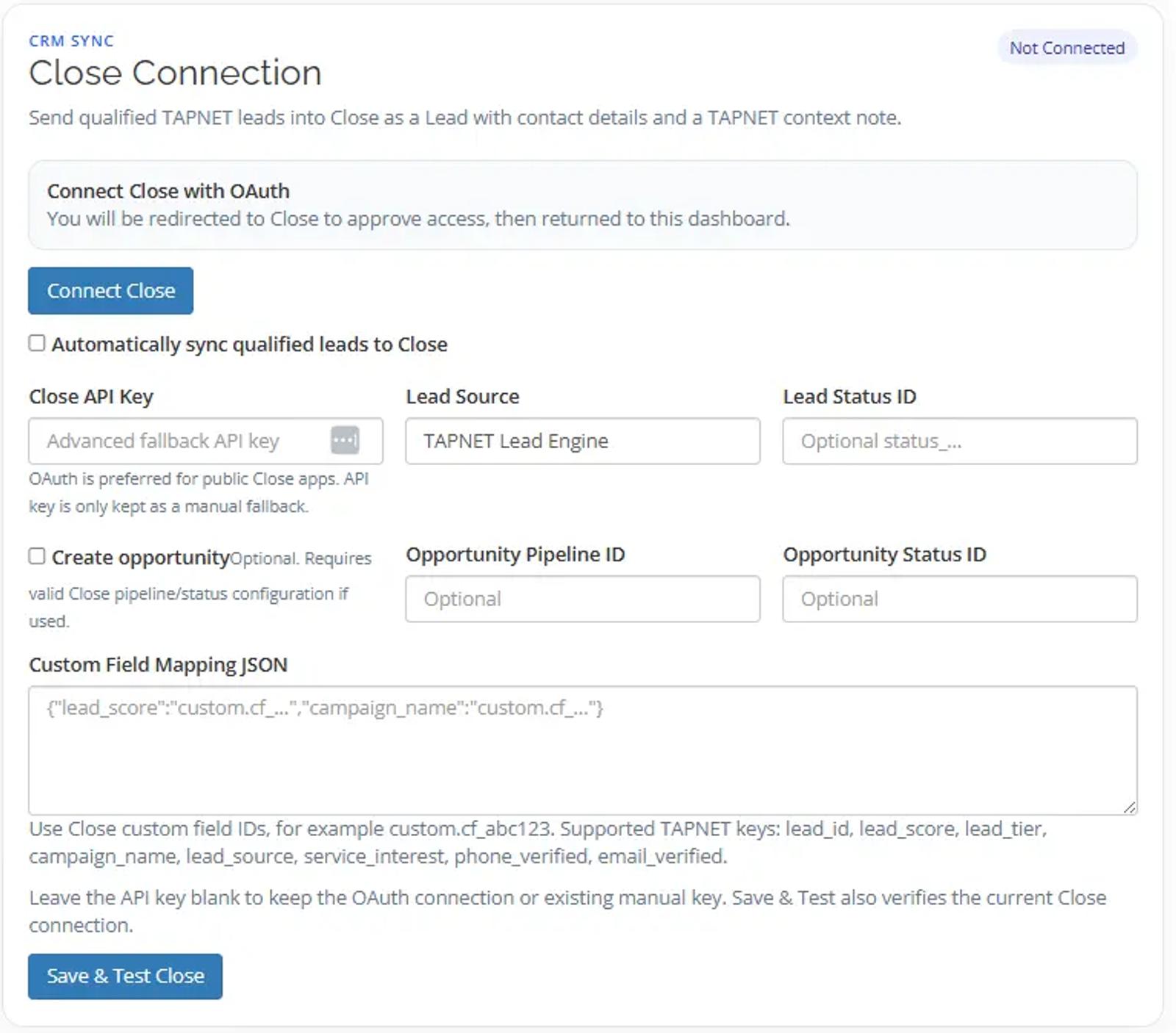 Tapnet screenshot