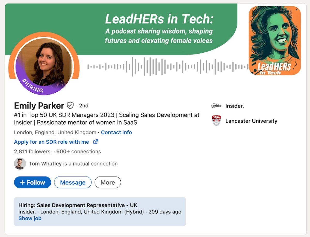 Best LinkedIn Headline Examples - Emily Parker.