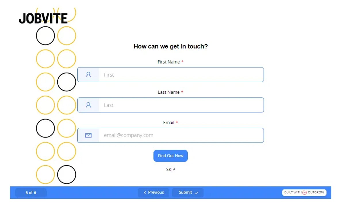  B2B leads generation quiz example
