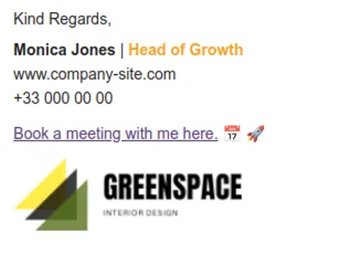 Sales Email Signatures - Schedule a Call Example