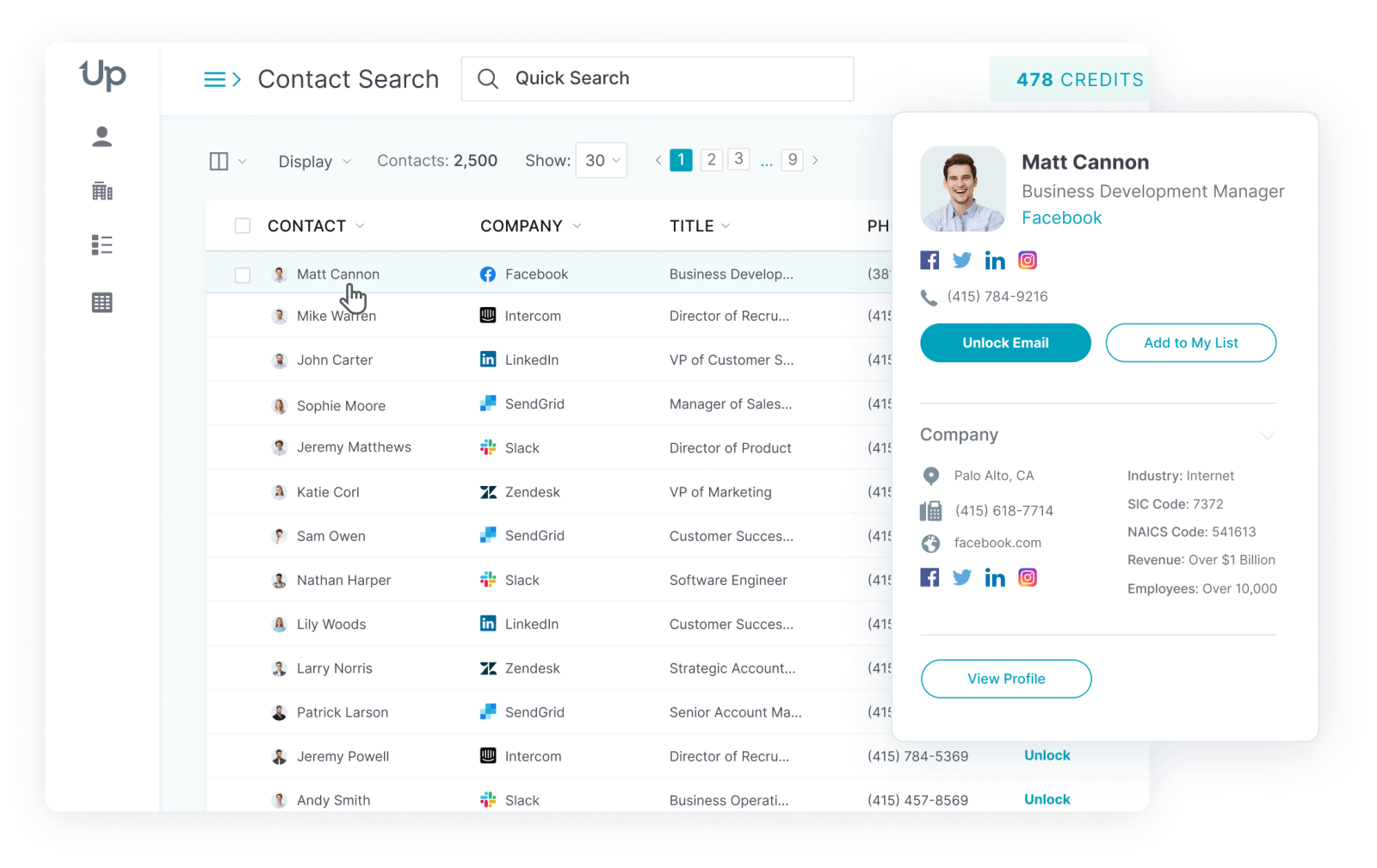 UpLead screenshot
