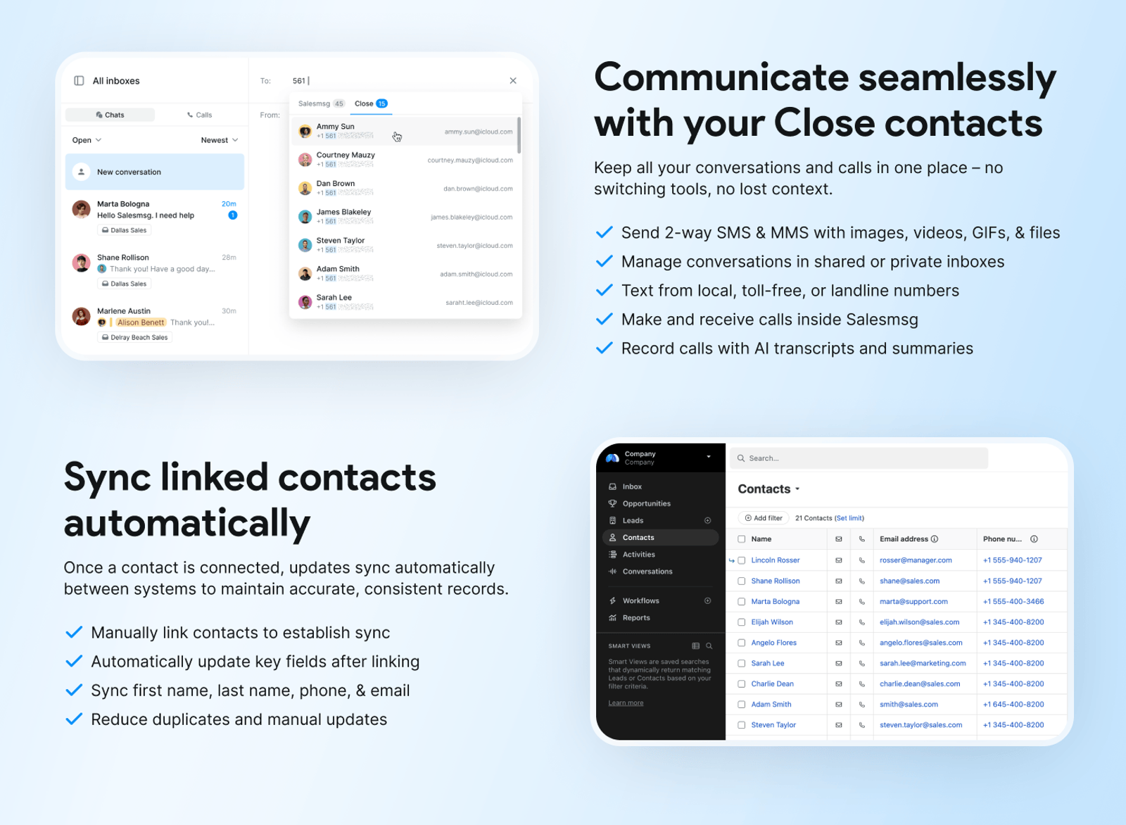 Salesmsg screenshot