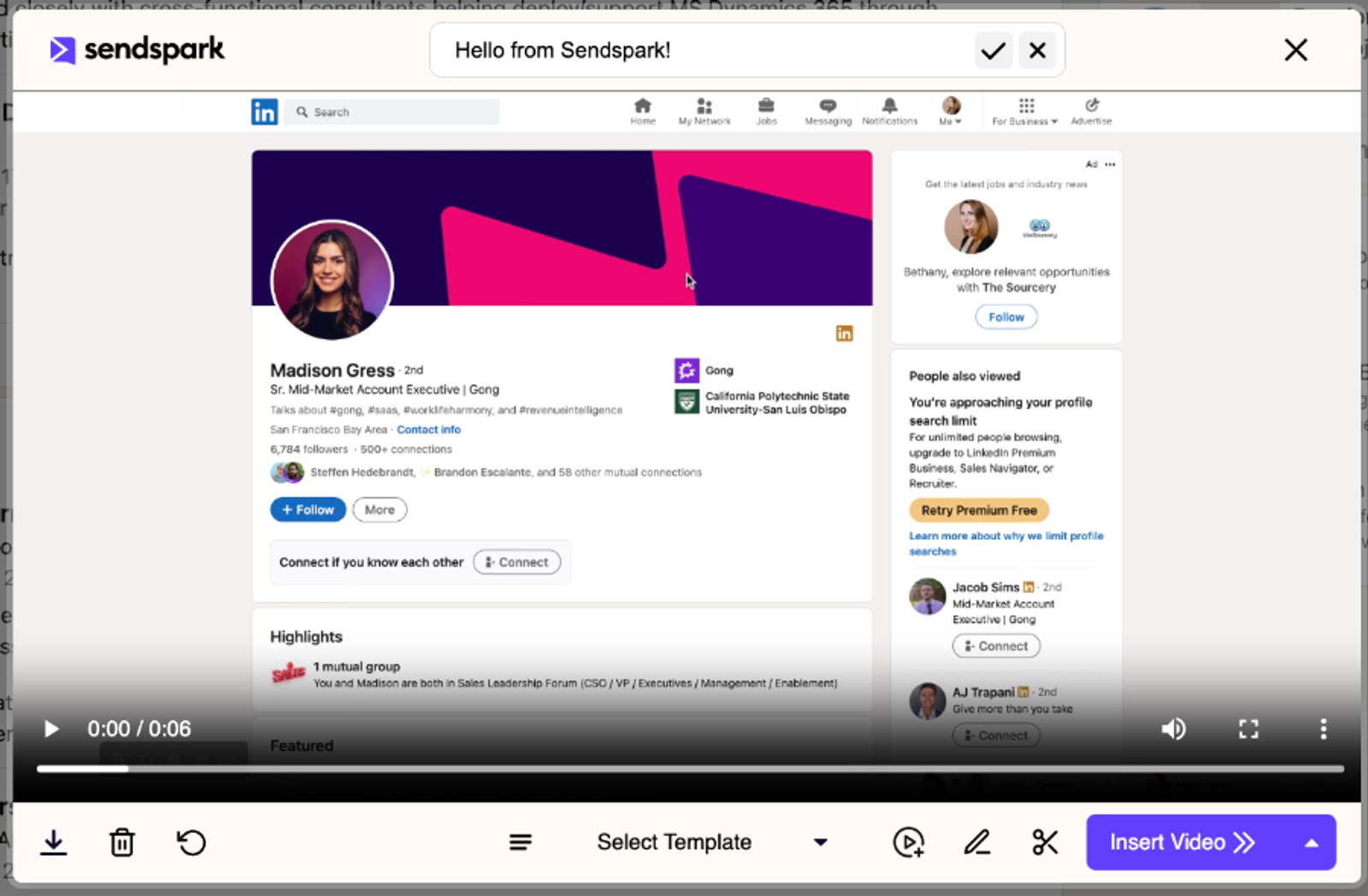 Sendspark screenshot