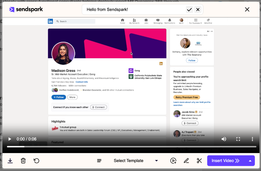 Sendspark screenshot