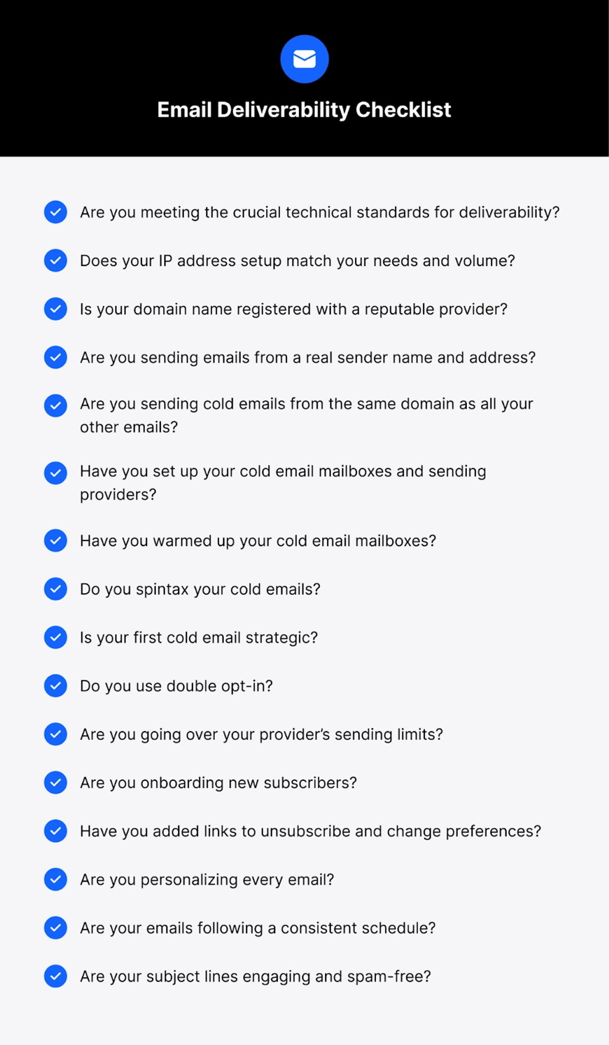 Email Deliverability Checklist from Close CRM