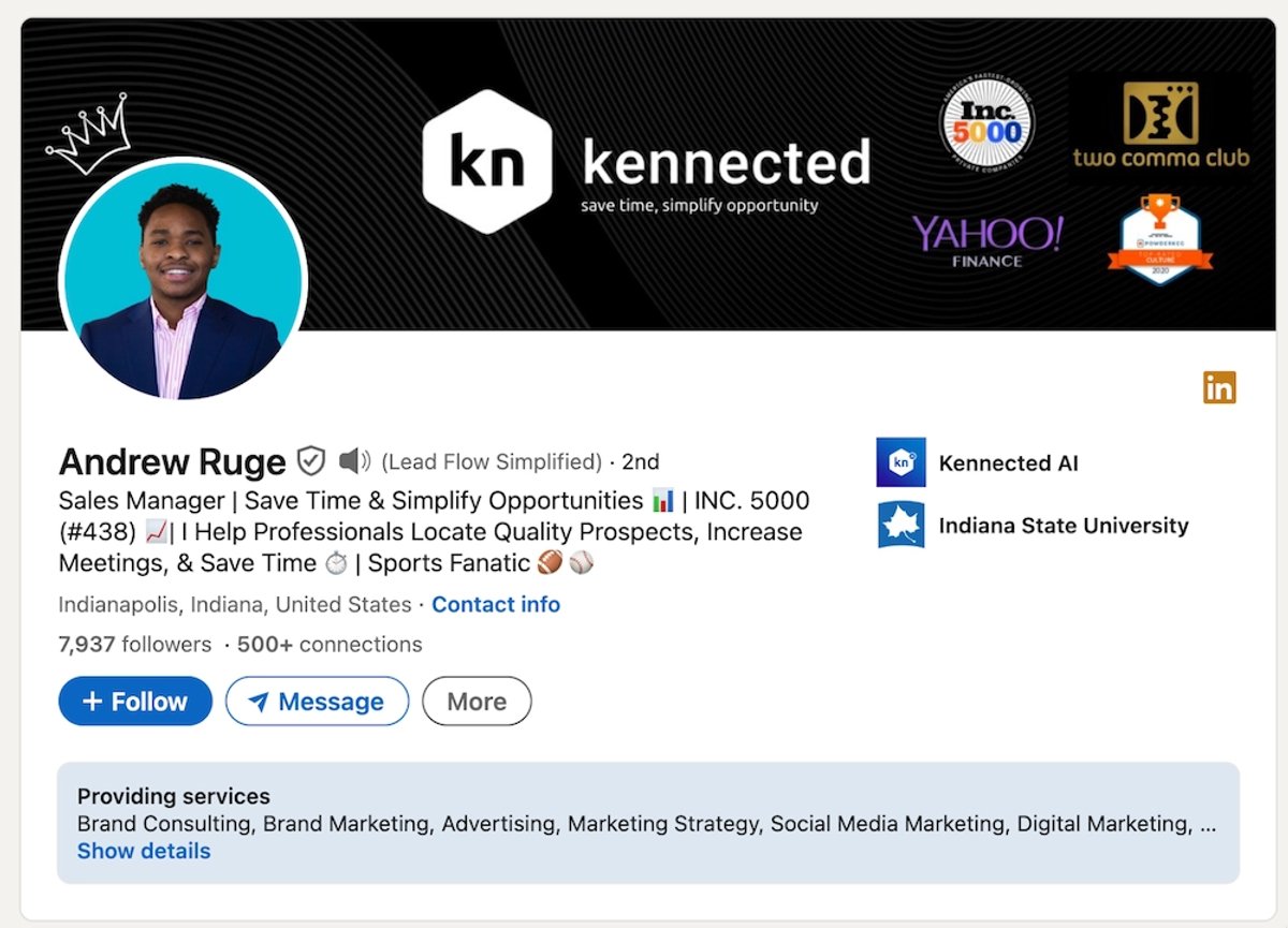 Best LinkedIn Headline Examples - Andrew Ruge