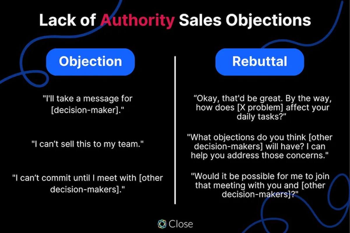The Six Most Common Types of Sales Objections (And How to Respond) - Lack of Authority