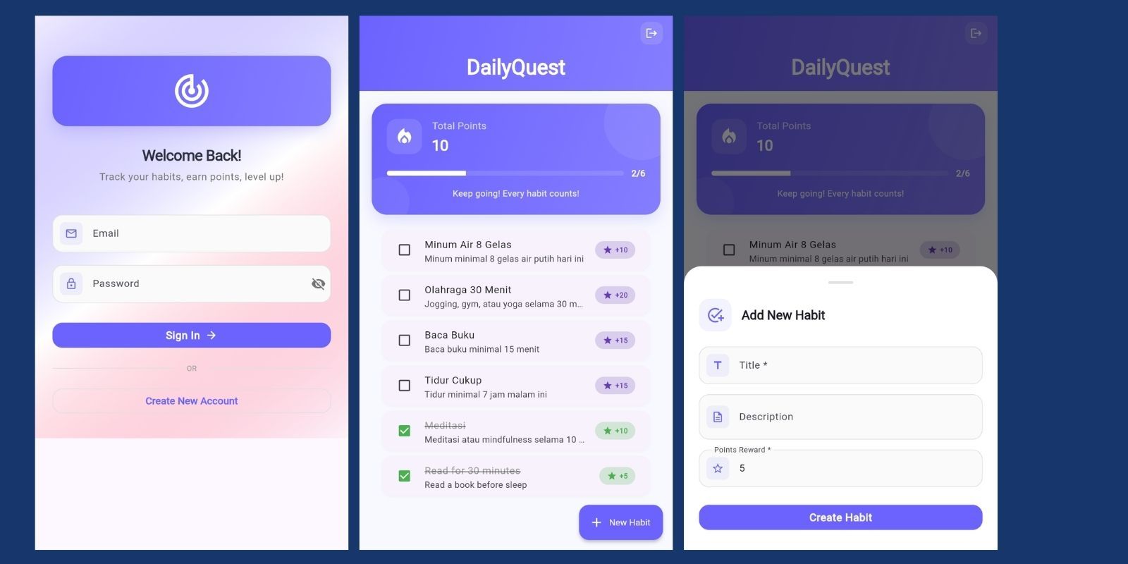 DailyQuest: Gamified Habit Tracker