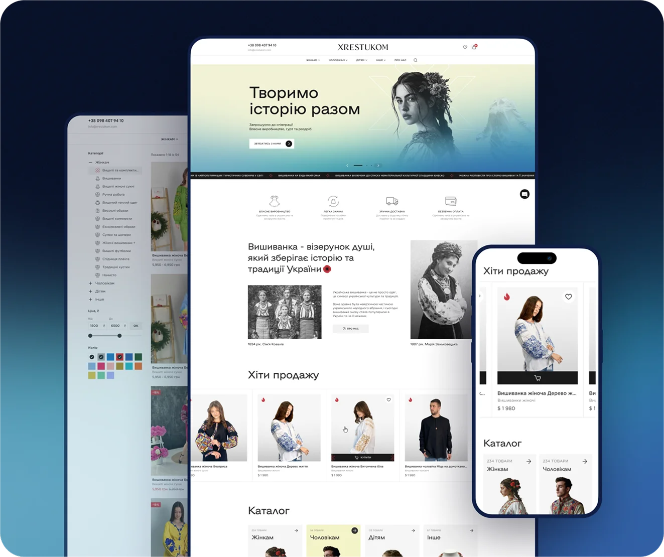 Preview of the XRESTUKOM fashion e-commerce website