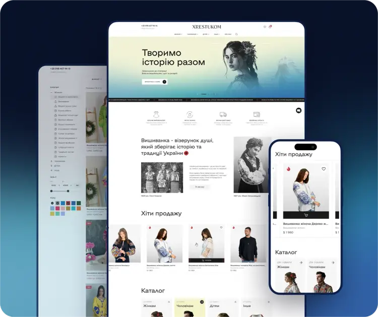 Preview of the XRESTUKOM fashion e-commerce website