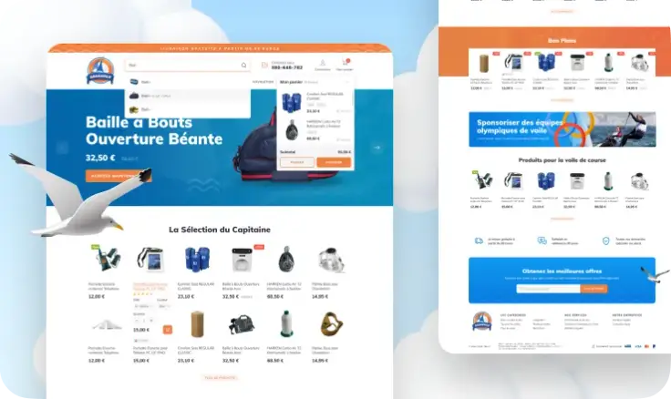 Online store for sailing and boating equipment
