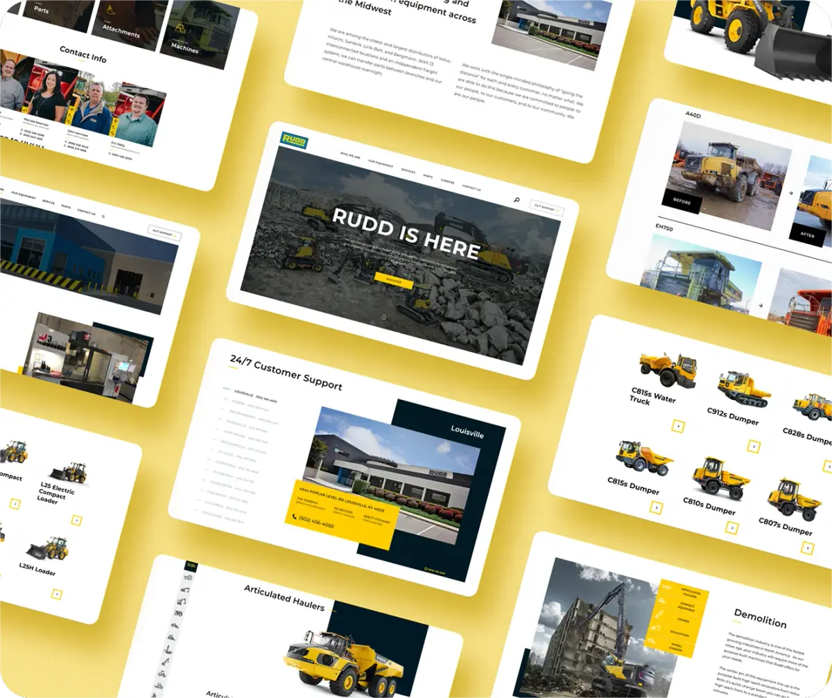 Preview of the Rudd Equipment website