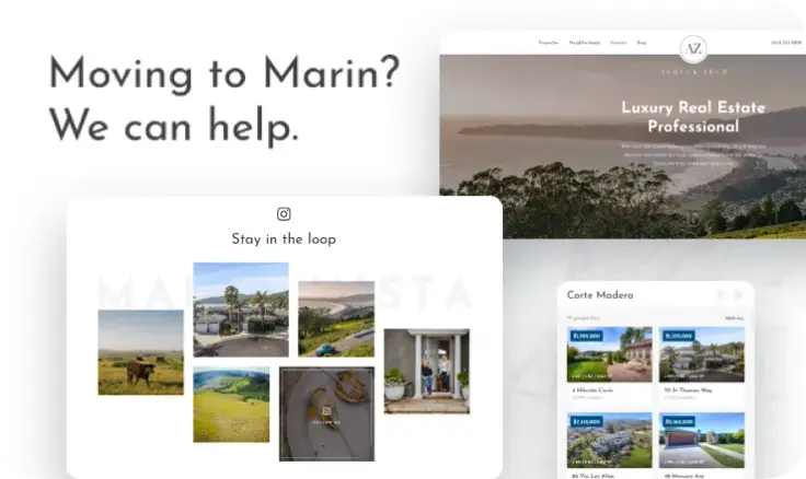 Luxury real estate website with property listings