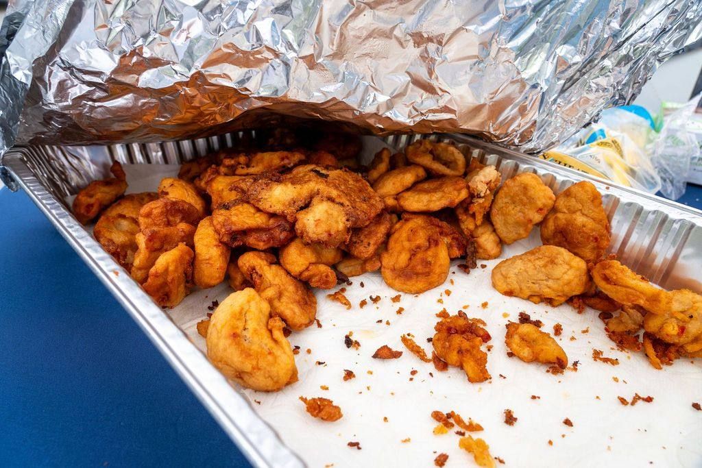 A tray of akara under foil
