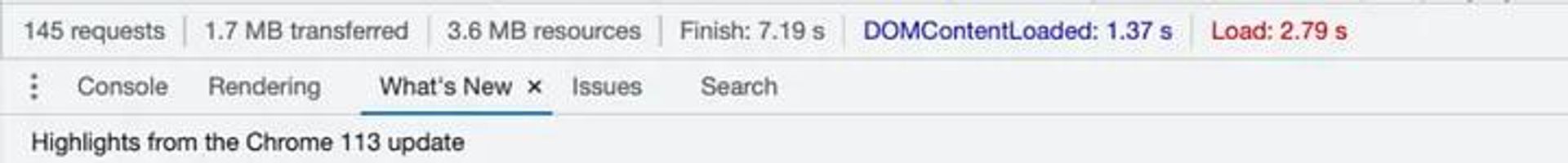 Transferred data size after enabling of component lazy loading — Chrome’s Network tab.