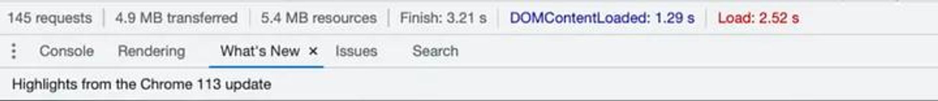 Transferred data size prior to enabling of component lazy loading — Chrome’s Network tab.