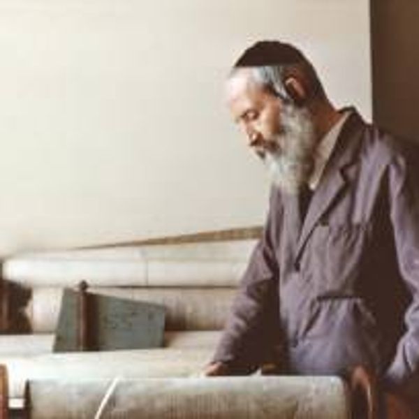 Sofer David Brand working on the Scrolls