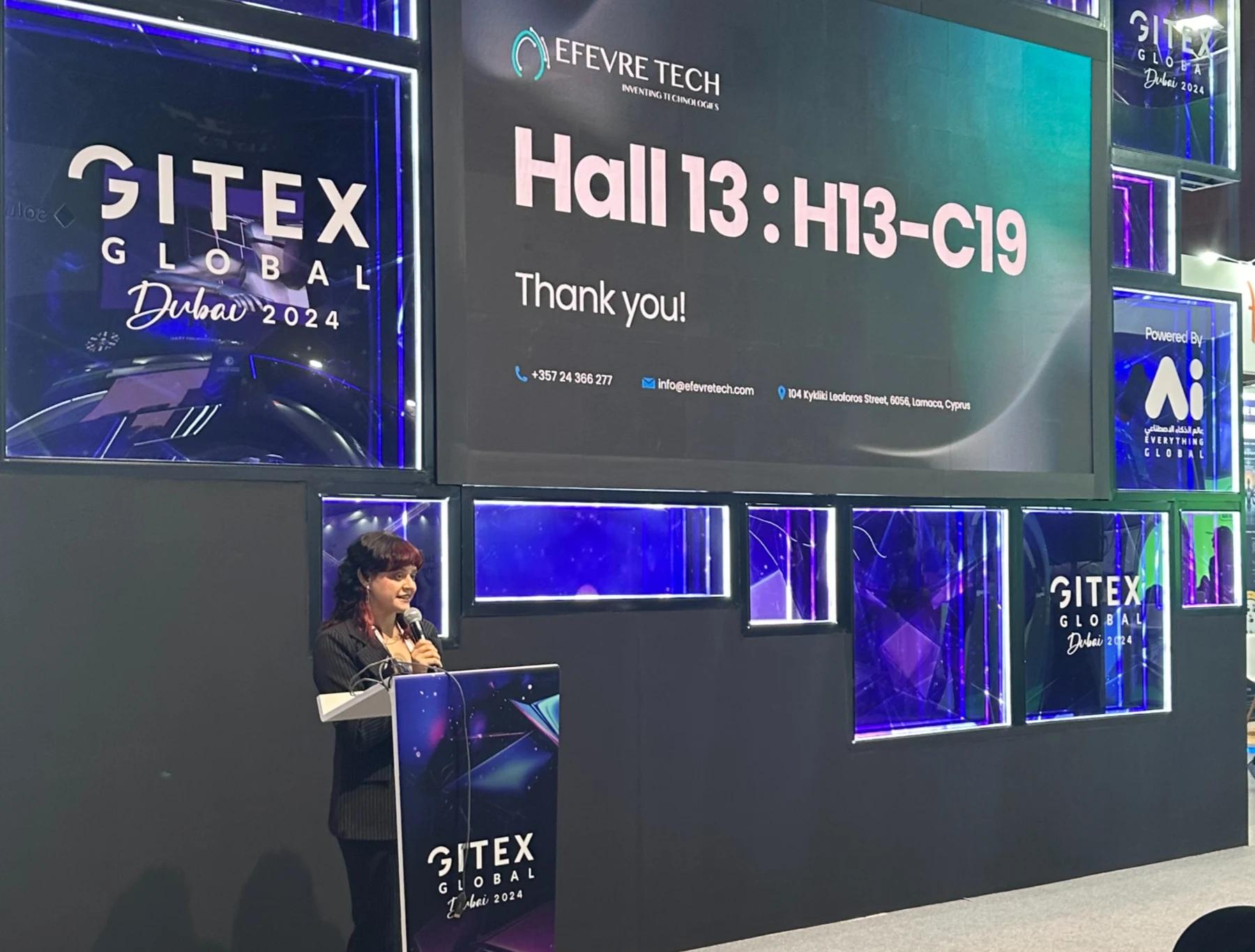 Rafaella Hadjicosti presenting at GITEX Global