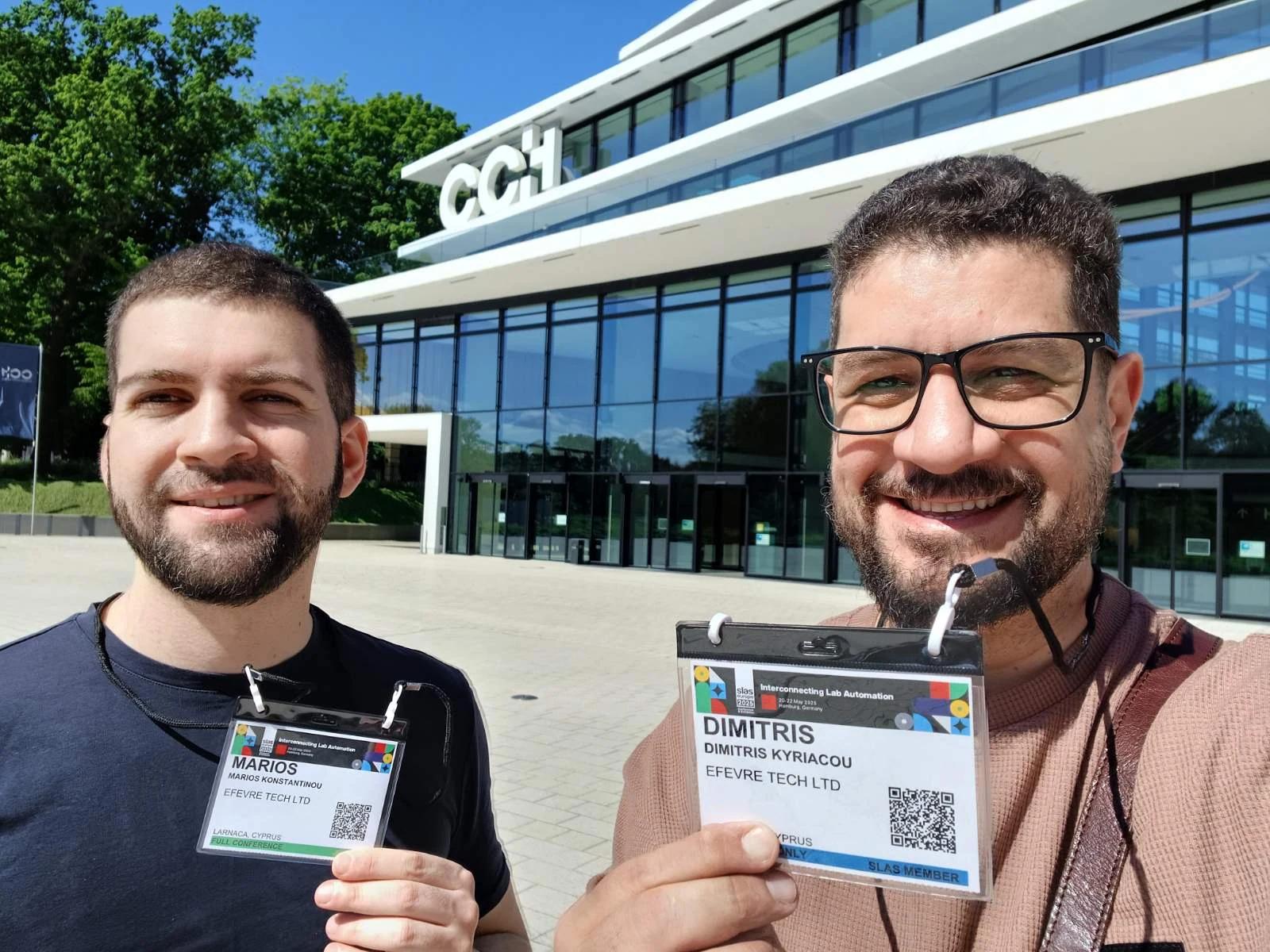 Marios Konstantinou and Dimitris Kyriakou at SLAS Europe 2025