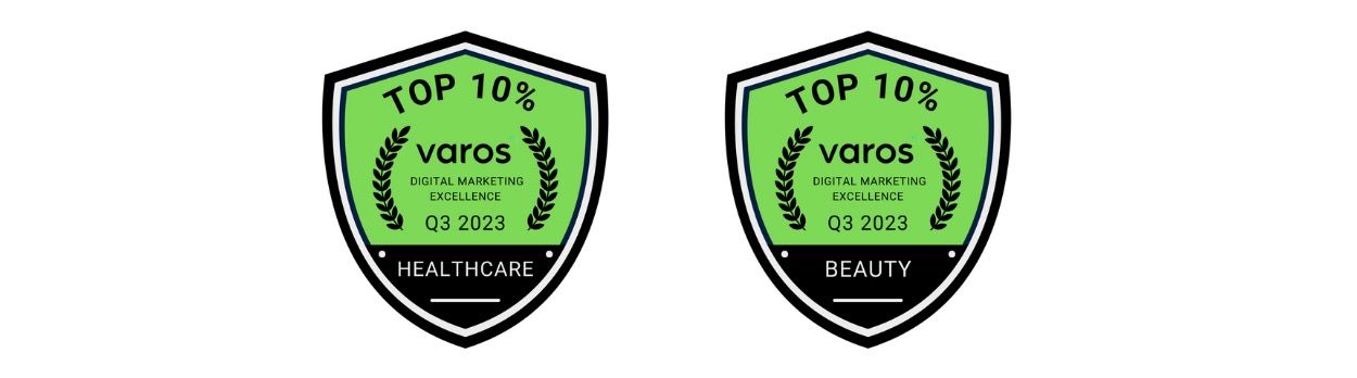Badge Top Digital Marketing Agency for Q3 2023 in Beauty Sector by Varos