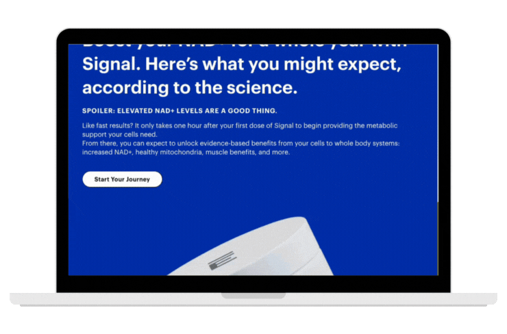 An example of an overview landing page, a top-performing landing page format for health & wellness brands.